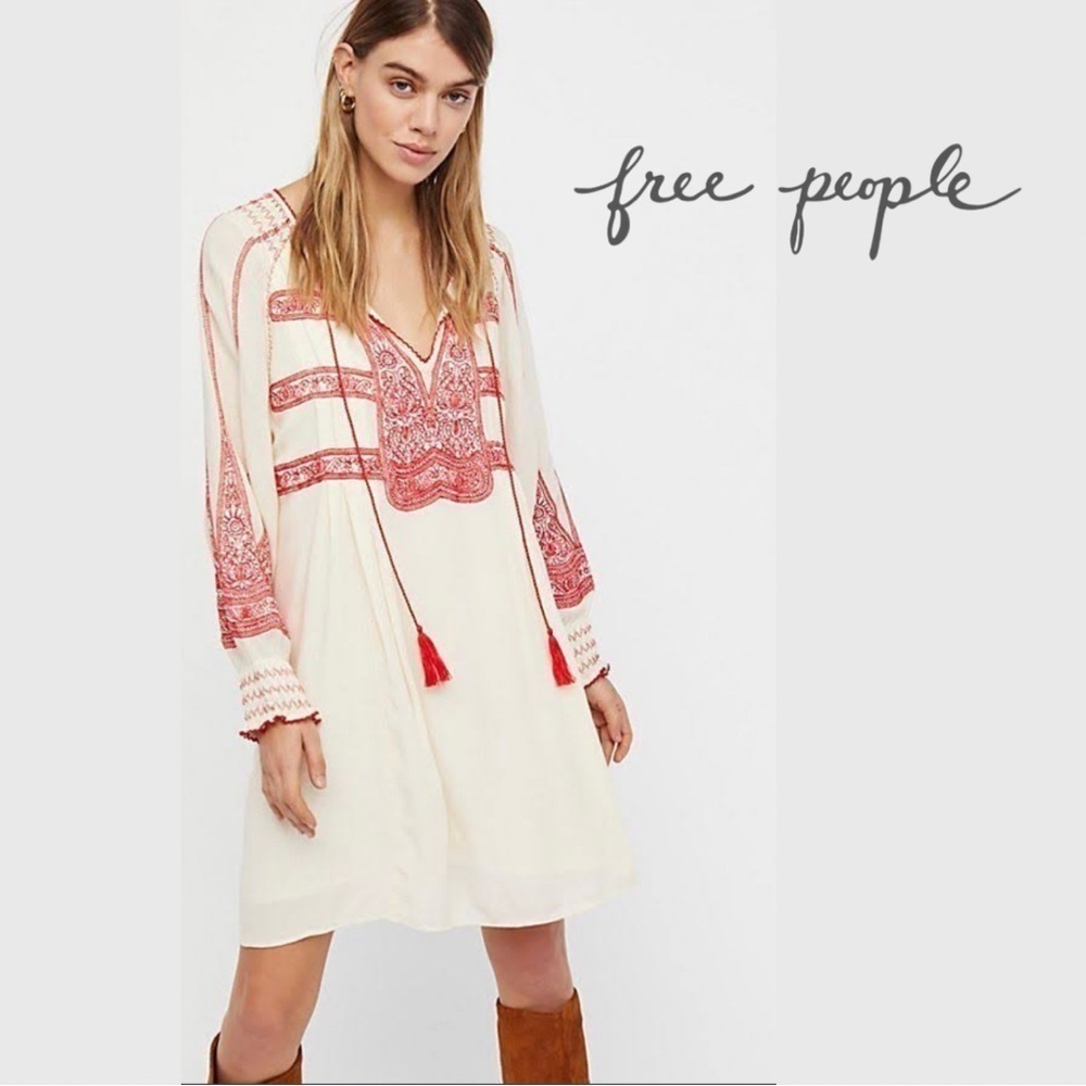 Free People Wind Willow Embroidery Dress